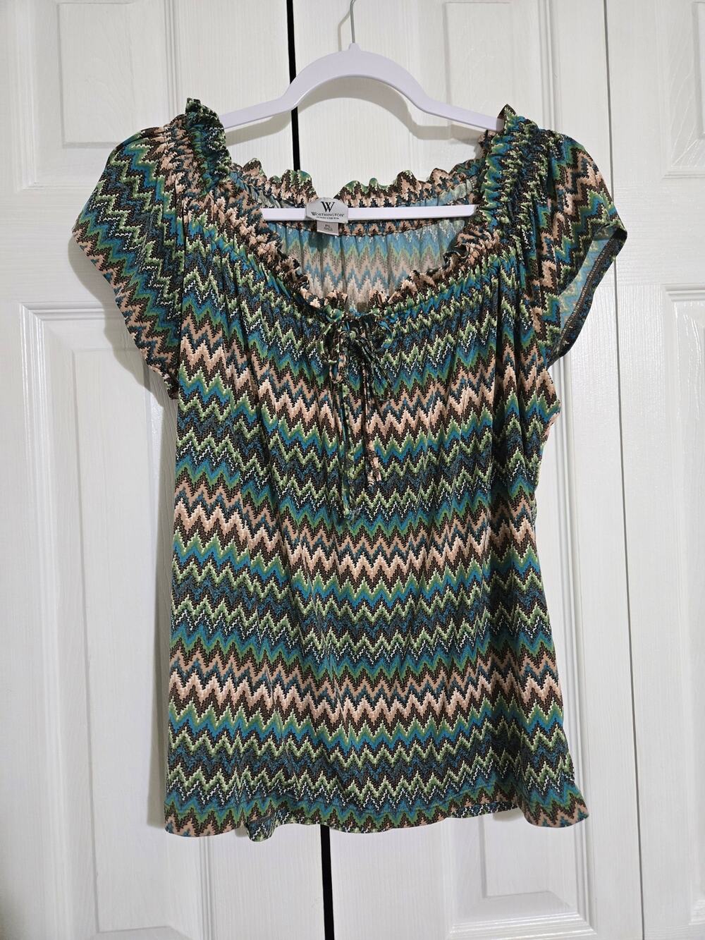 Worthington petite large women's multi-colored blouse